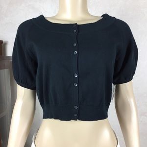 Mossimo Black Cropped Cardigan Large